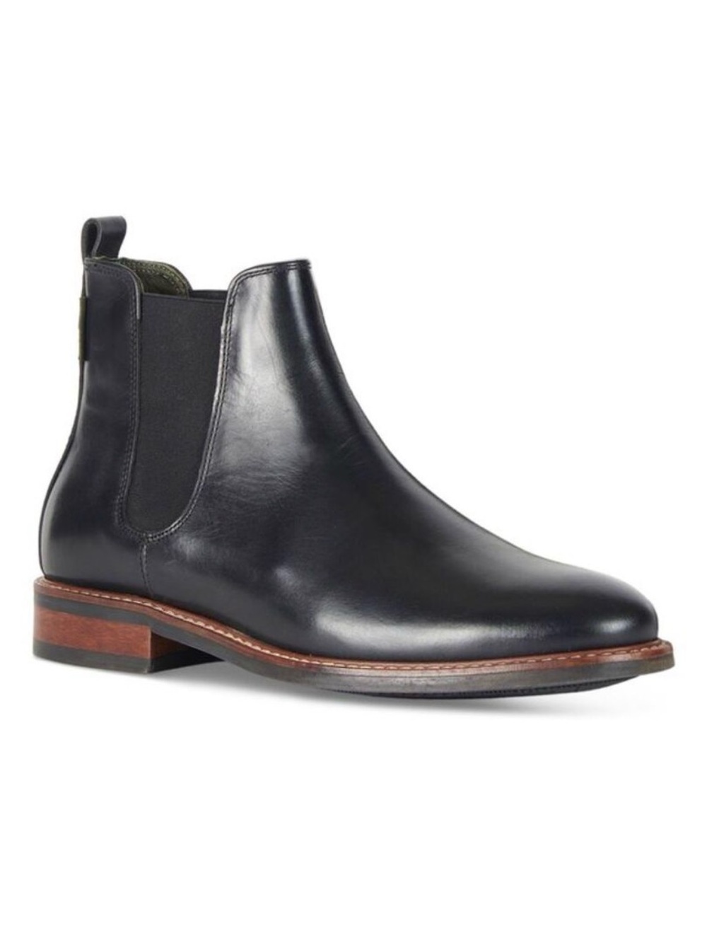 Barbour Foxton Chelsea Boots Black Leather Size US 7